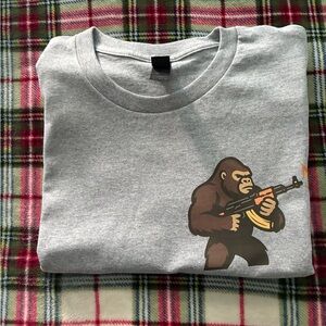 Gildan Gray Tee with Gorilla Graphic
